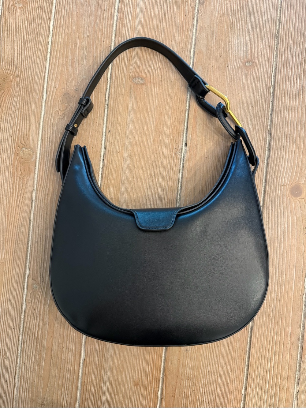 Madison West Black Leather Crescent Hobo Shoulder Bag- like new.